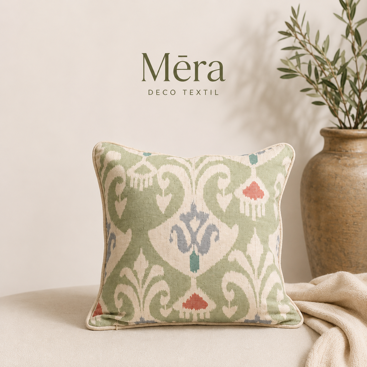 Cojín IKAT UDAIPUR VERDE